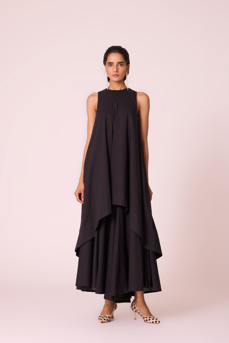 Sila Black Maxi Dress cotton by The Summer House in black color for women Worldwide