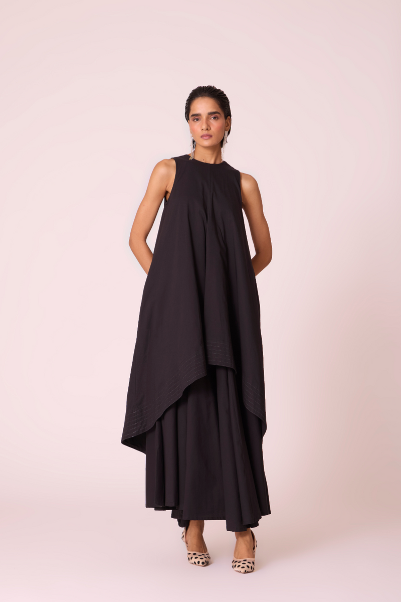 Sila Black Maxi Dress cotton by The Summer House in black color for women Worldwide