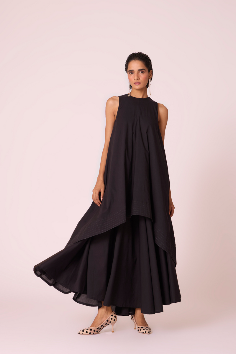 Sila Black Maxi Dress cotton by The Summer House in black color for women Worldwide