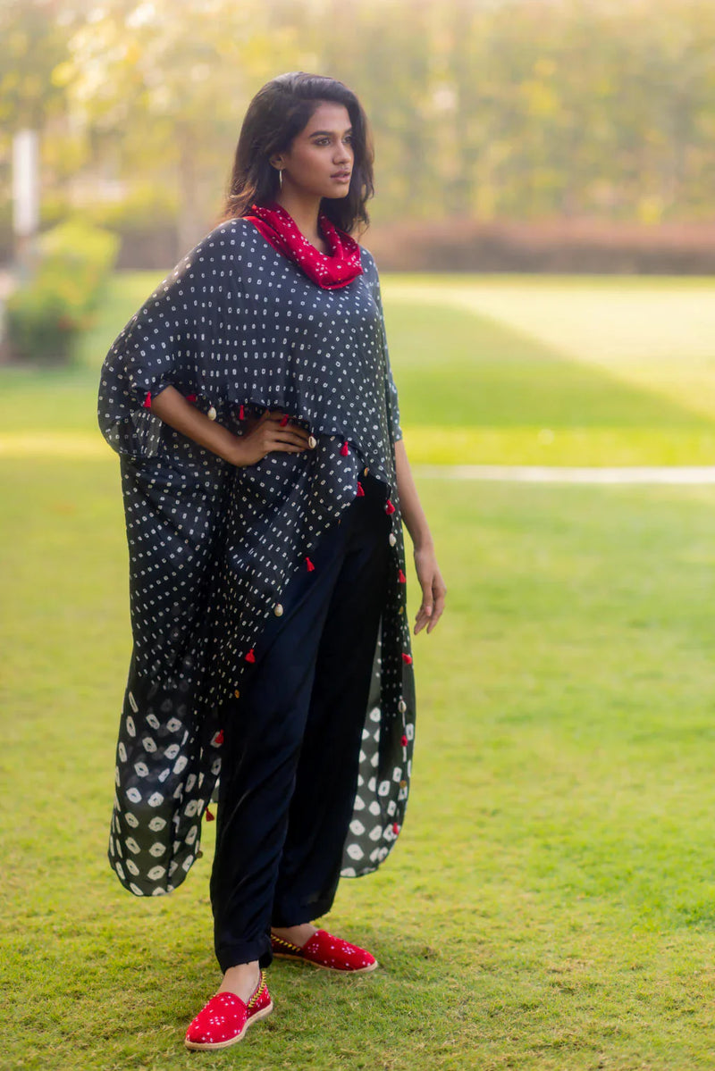 SILK PANTS WITH BEADS-BLACK silk by Dyelogue in black color for women Worldwide