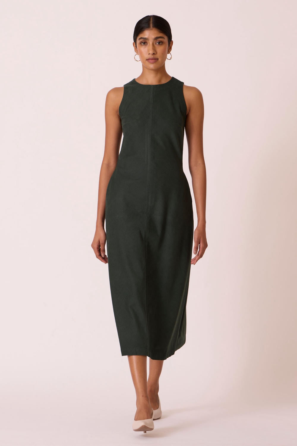 Sofia Green Corduroy Midi Dress