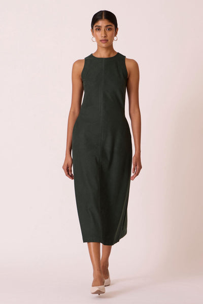 Sofia Green Corduroy Midi Dress