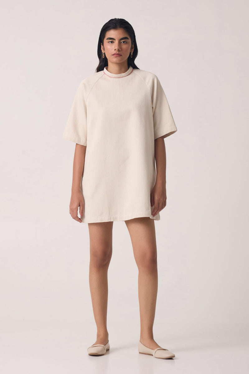 Soichi Off White Handwoven Dress cotton by The Summer House for women Worldwide