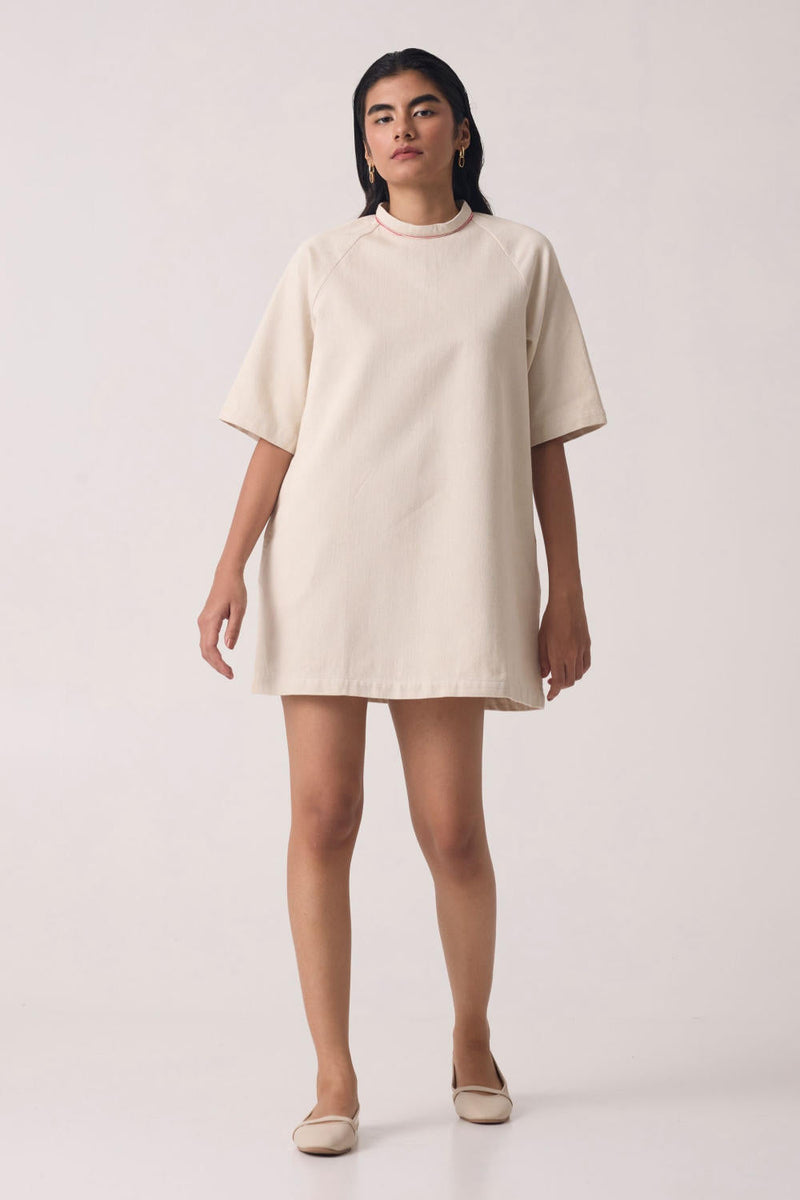Soichi Off White Handwoven Dress cotton by The Summer House for women Worldwide