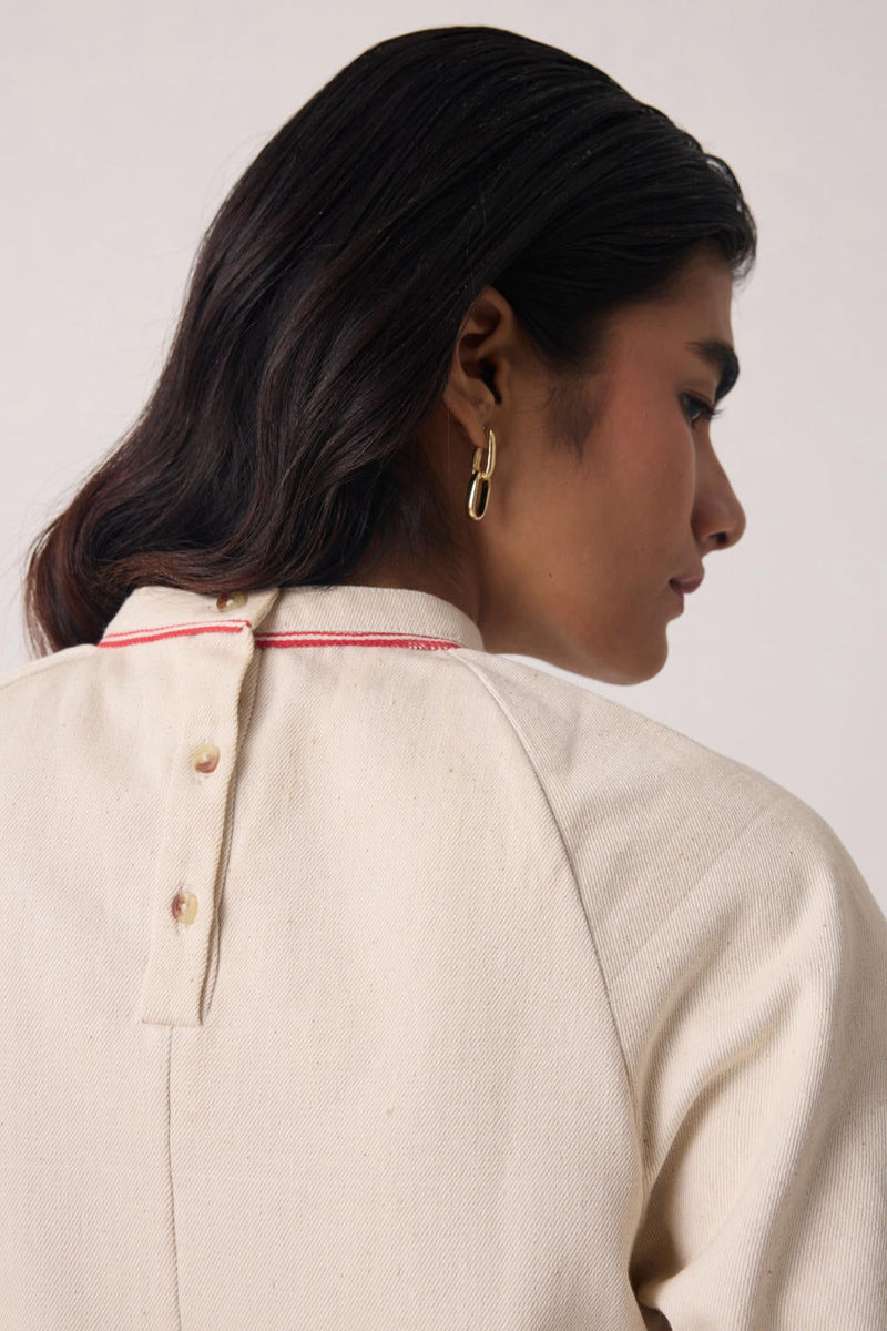 Soichi Off White Handwoven Dress cotton by The Summer House for women Worldwide