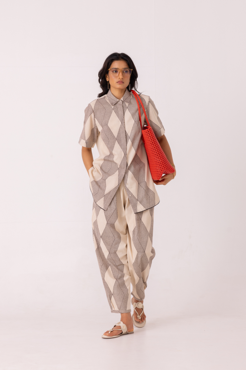 Sonja Hand Printed Barrel Pants cotton by The Summer House for women Worldwide