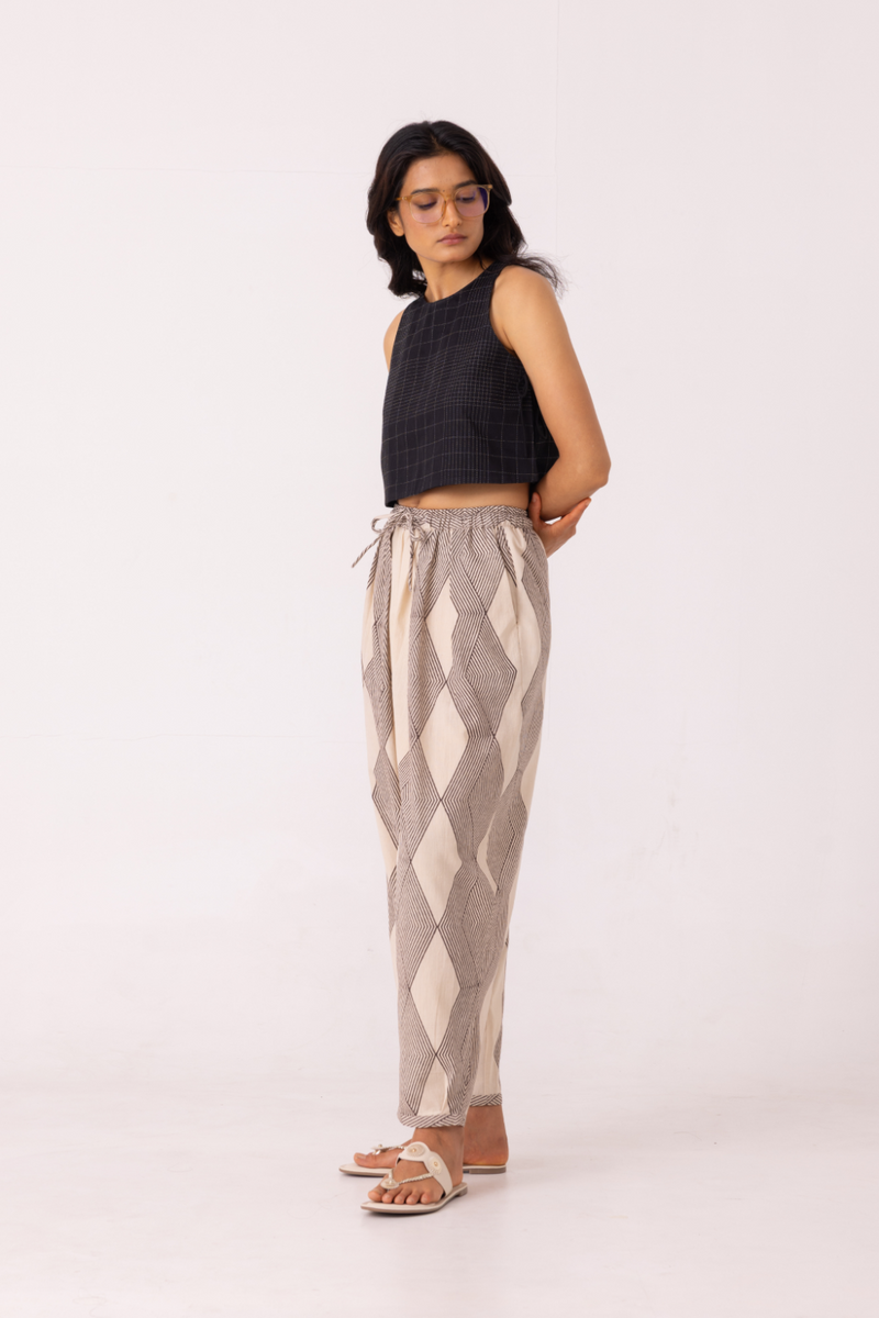 Sonja Hand Printed Barrel Pants cotton by The Summer House for women Worldwide