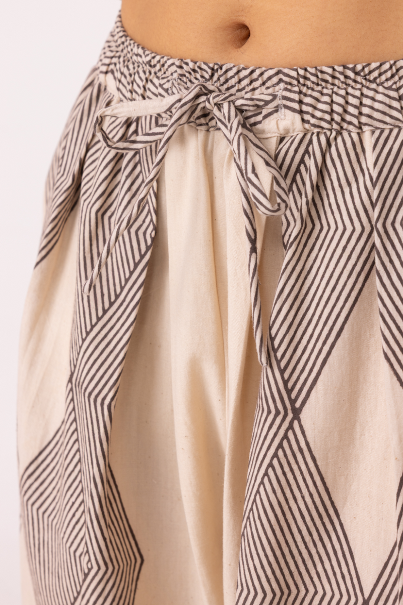 Sonja Hand Printed Barrel Pants cotton by The Summer House for women Worldwide