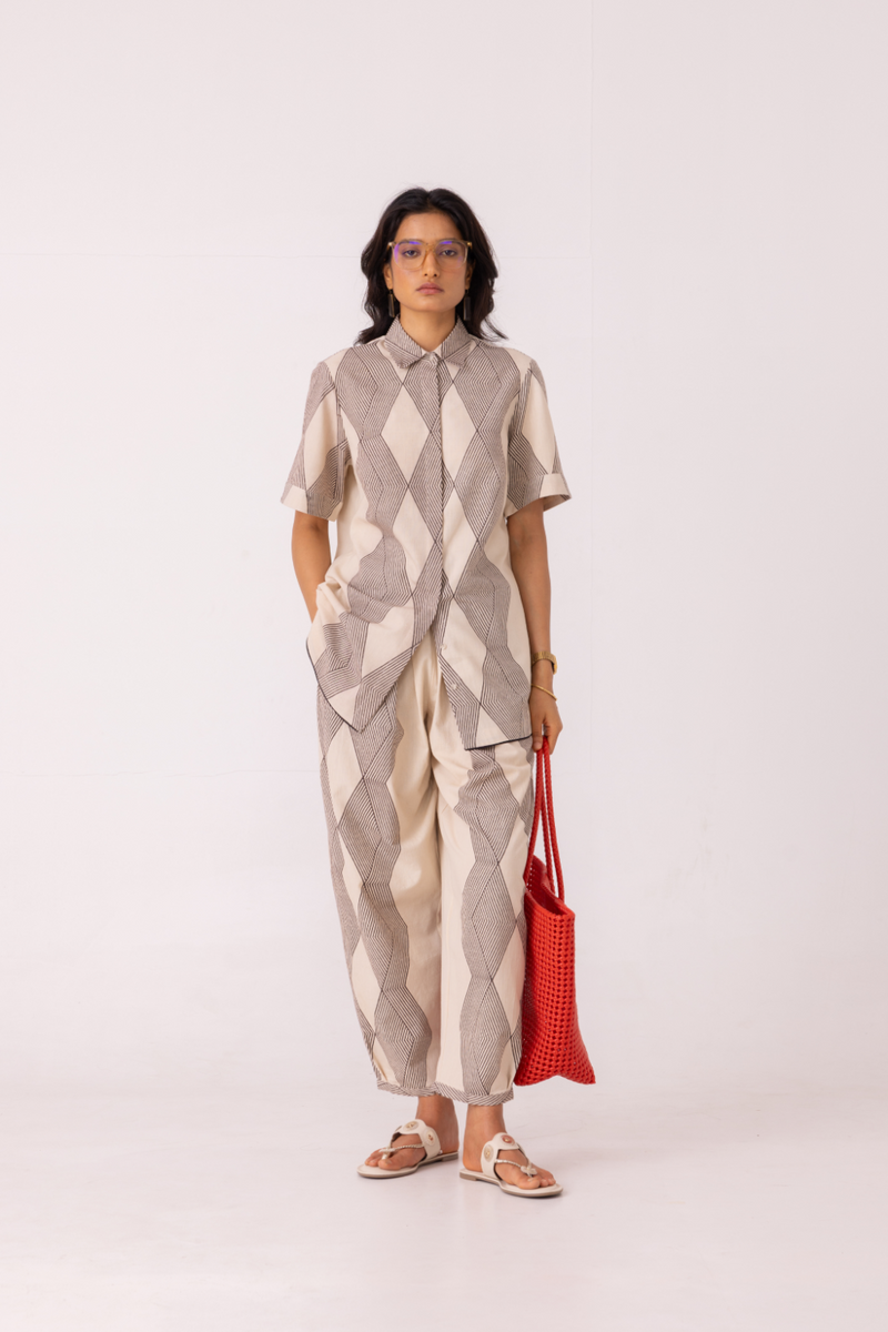 Sonja Hand Printed Barrel Pants cotton by The Summer House for women Worldwide