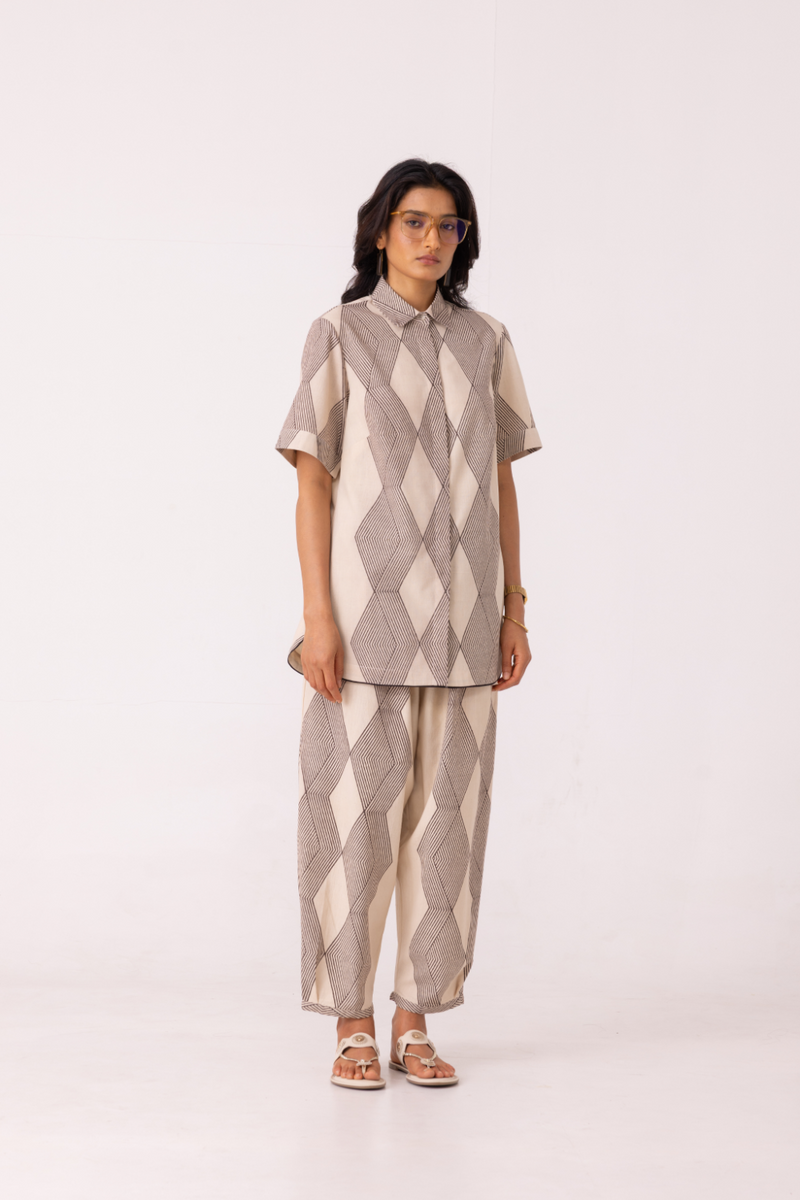 Sonja Hand Printed Barrel Pants cotton by The Summer House for women Worldwide