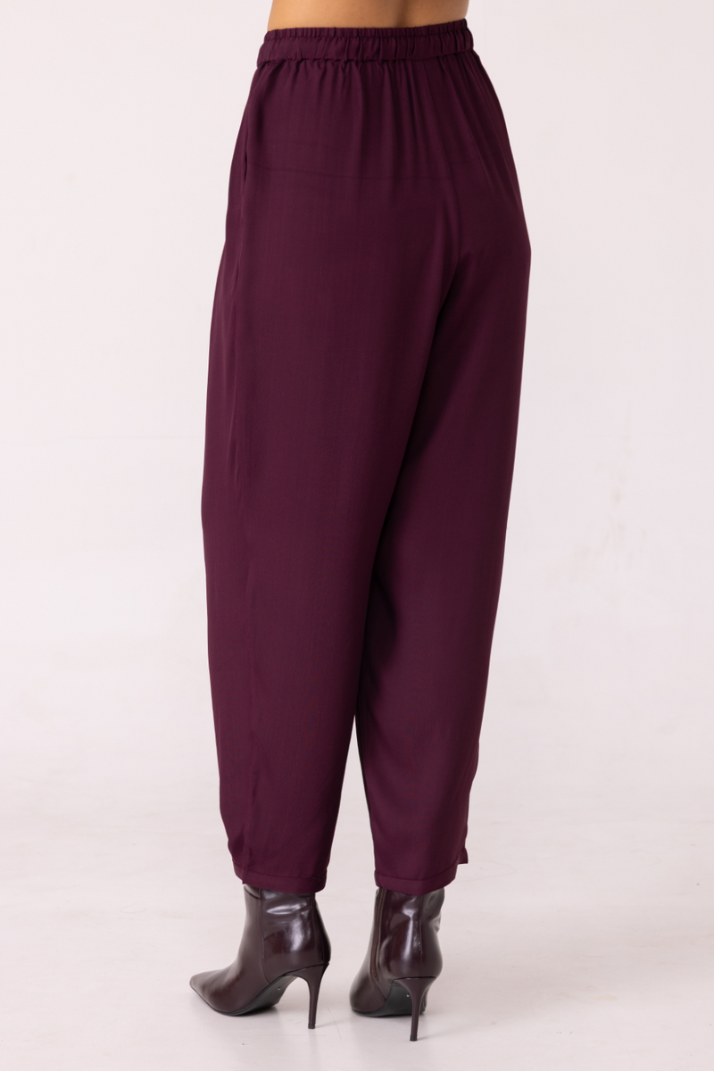 Sonja Wine Barrel Pants satin by The Summer House in orange color for women Worldwide
