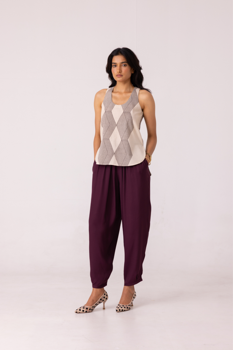 Sonja Wine Barrel Pants satin by The Summer House in orange color for women Worldwide
