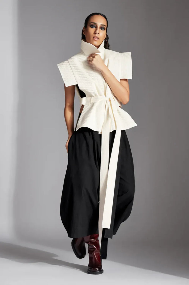 Sora Jacket-White cotton by Chola in white color for women Worldwide