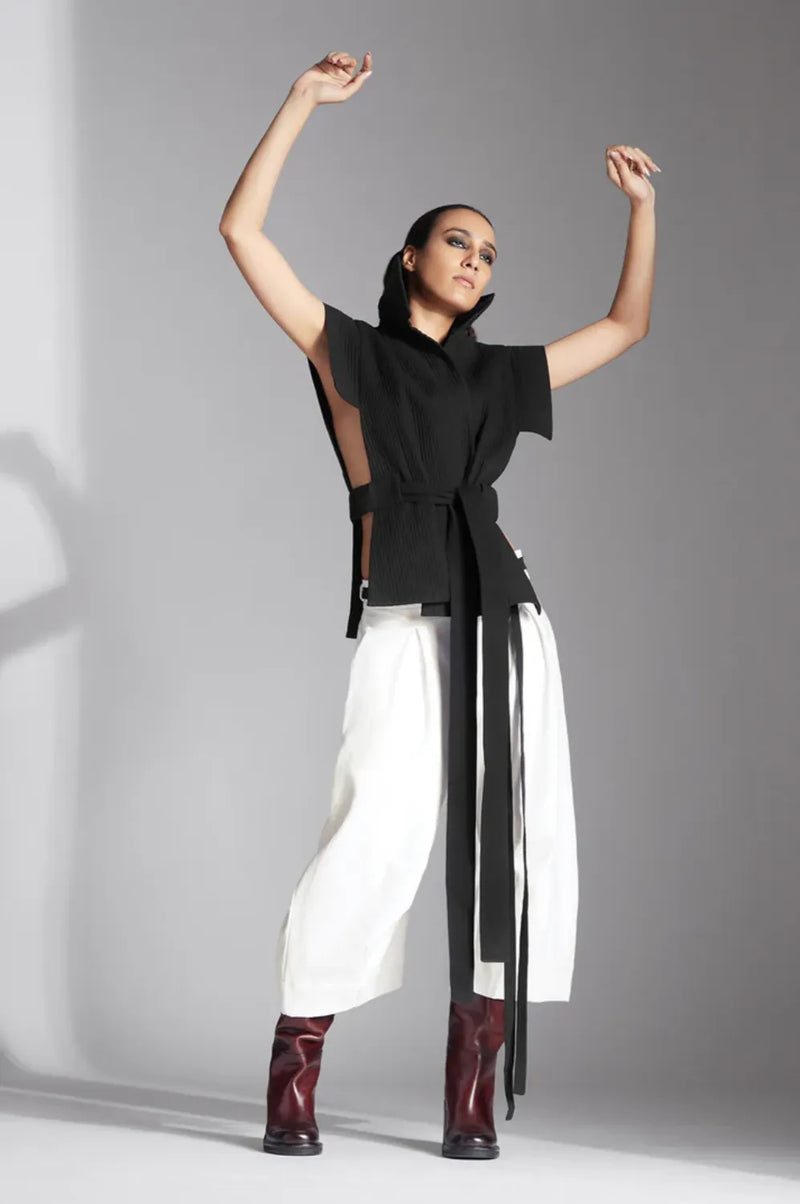Sora Jacket in Black cotton by Chola in black color for women Worldwide