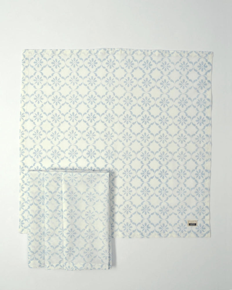 Souk Napkin, Blue (Set of 4) 100% cotton by Minimal Indian for Worldwide