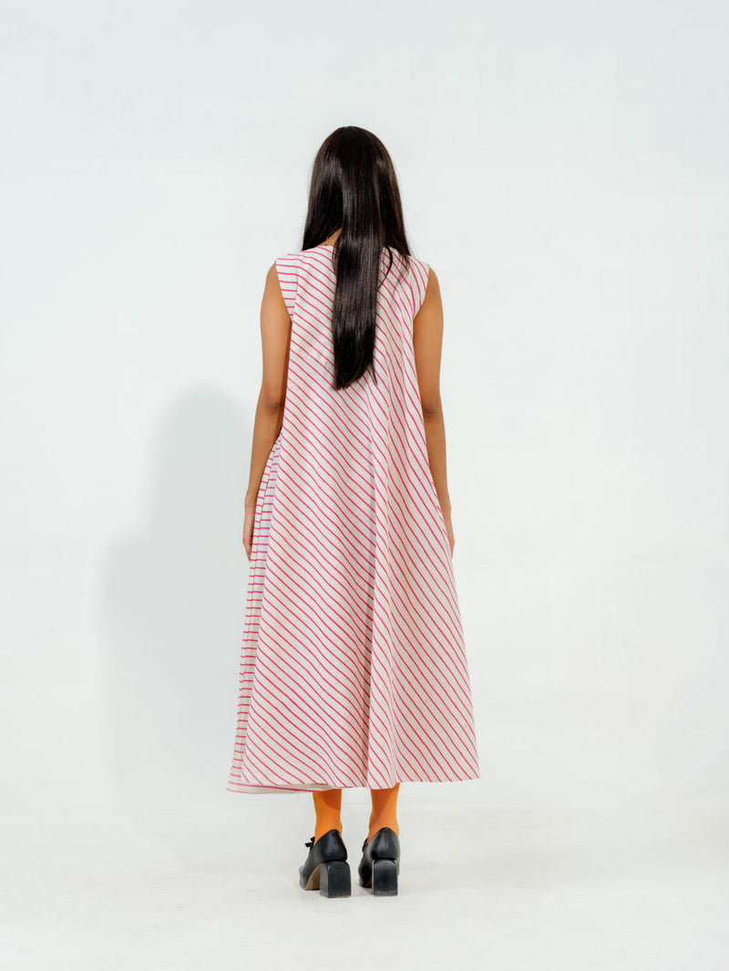Soy Dress cotton muslin dresses by Stoique in natural, blue for women Worldwide