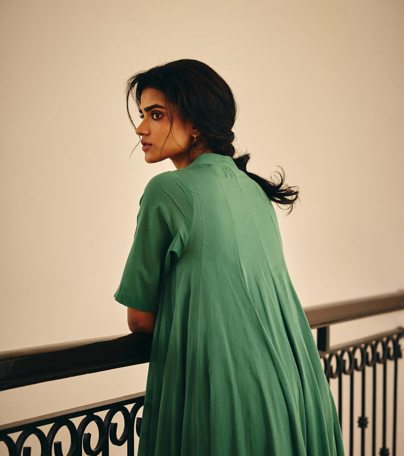 Spirited Away Dress cotton by Khara Kapas in green for women Worldwide