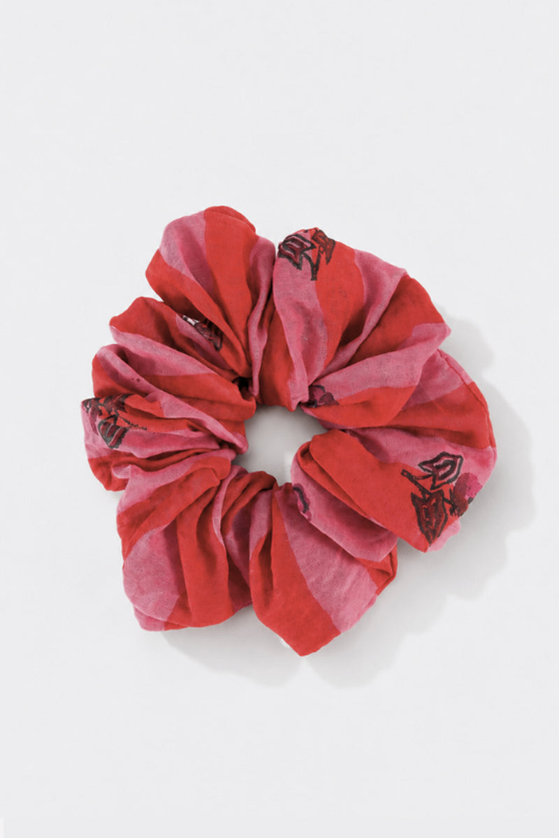 Spring Scrunchie mul chanderi hair accessorie by JodiLife in red, pink for women Worldwide