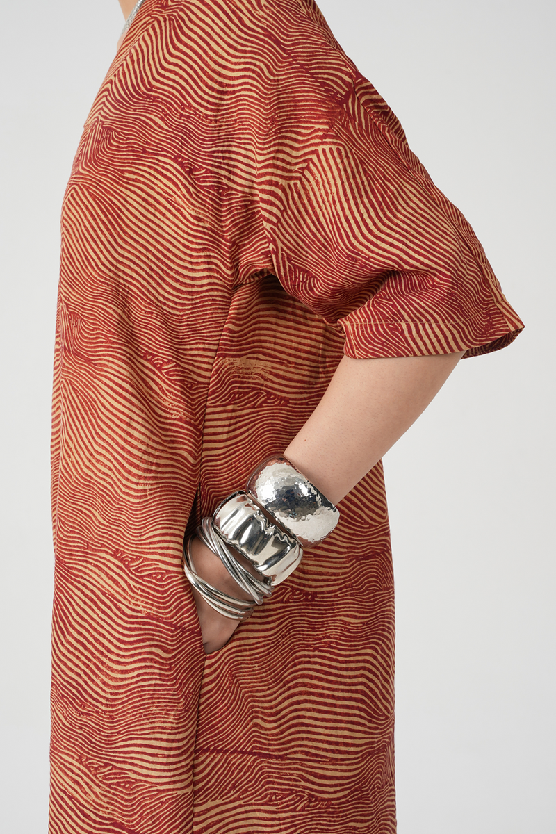 Stad Hand Printed Red Dress