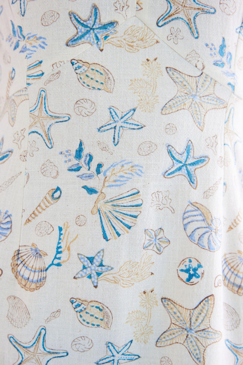 Starfish Handspun Handwoven Organic Cotton Dress cotton by SUI in white color for women Worldwide