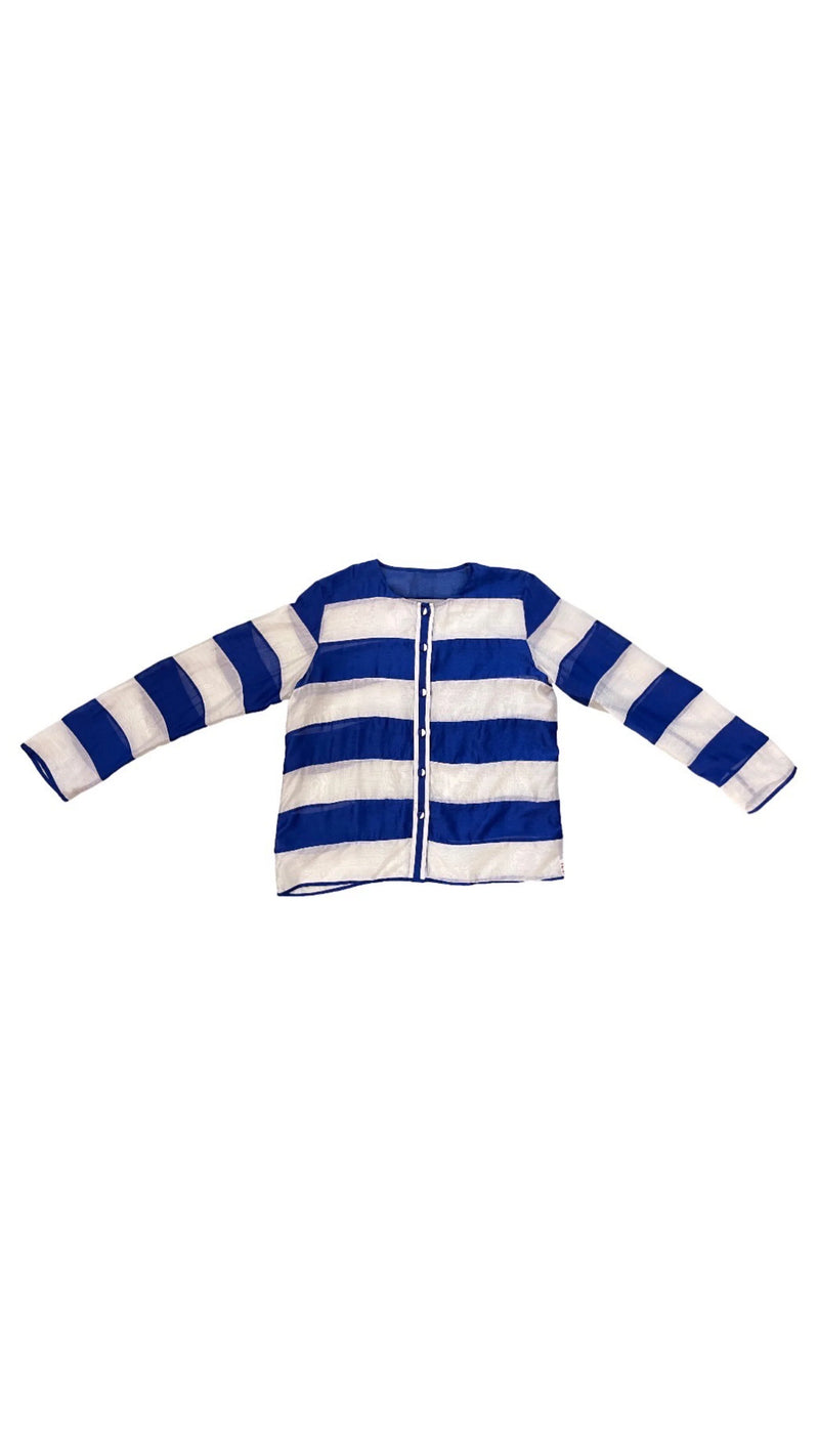 Stella Top CH-Blue and White