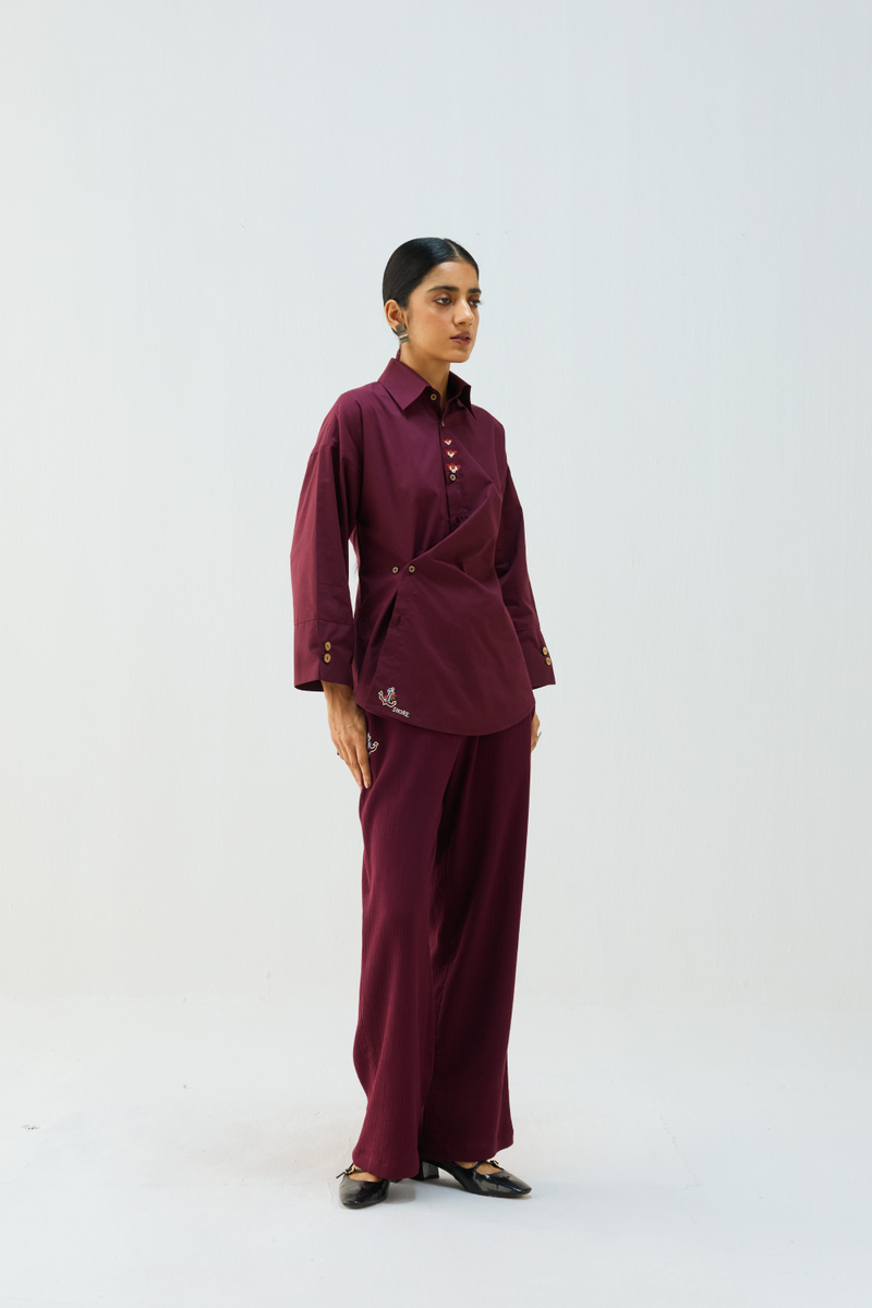 Stillness Organic Cotton Wrap Shirt cotton by Sui for women Worldwide