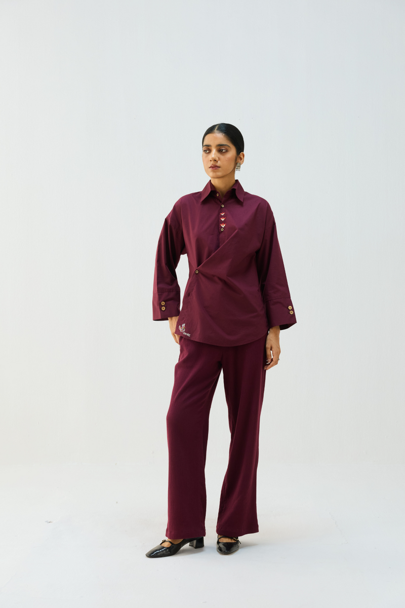 Stillness Organic Cotton Wrap Shirt cotton by Sui for women Worldwide