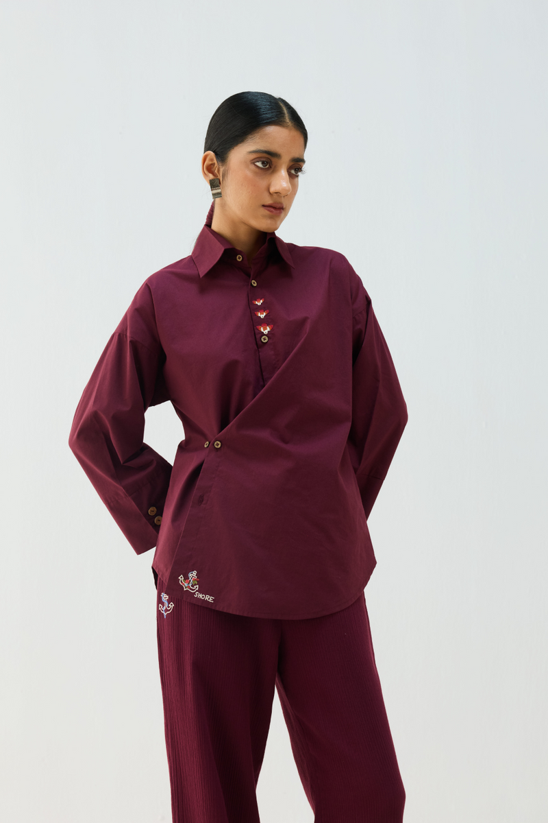 Stillness Organic Cotton Wrap Shirt cotton by Sui for women Worldwide