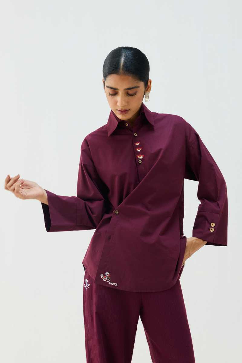 Stillness Organic Cotton Wrap Shirt cotton by Sui for women Worldwide