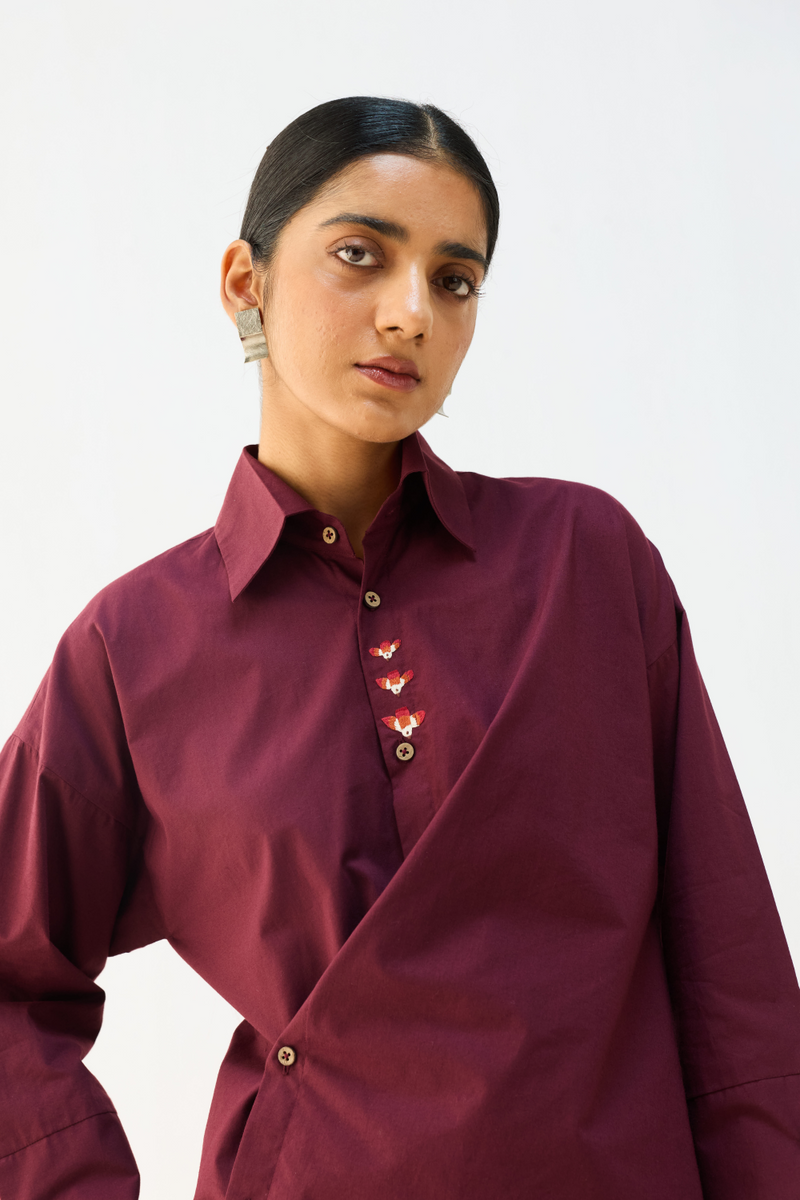 Stillness Organic Cotton Wrap Shirt cotton by Sui for women Worldwide