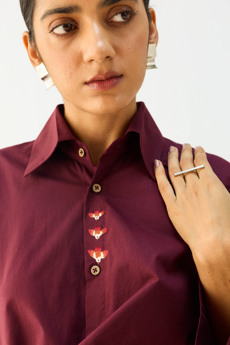 Stillness Organic Cotton Wrap Shirt cotton by Sui for women Worldwide