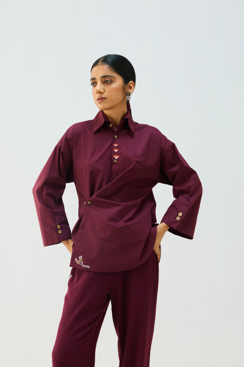Stillness Organic Cotton Wrap Shirt cotton by Sui for women Worldwide