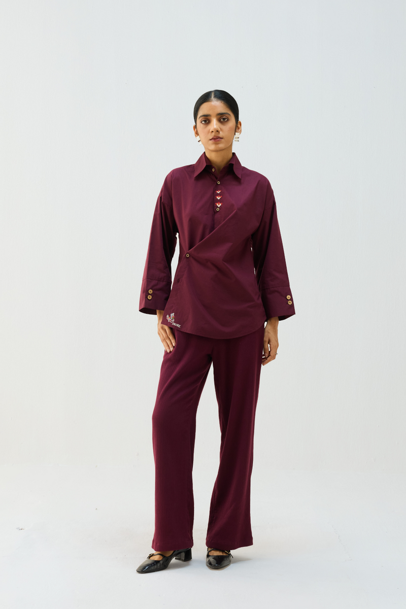 Stillness Organic Cotton Wrap Shirt cotton by Sui for women Worldwide