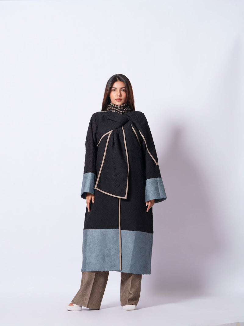 Stone Overlay-Black + Teal mysore silk jackets and overlays by Stoique in black, teal for women Worldwide