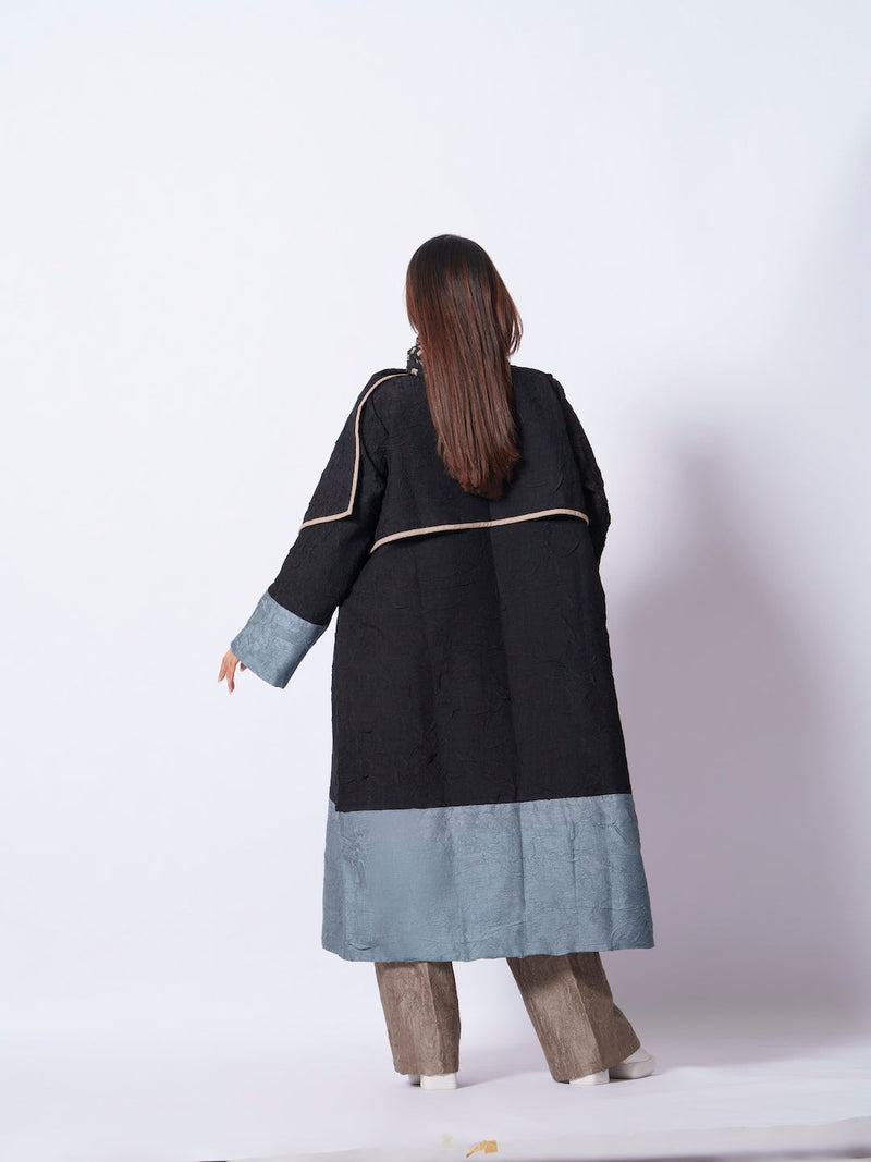 Stone Overlay-Black + Teal mysore silk jackets and overlays by Stoique in black, teal for women Worldwide