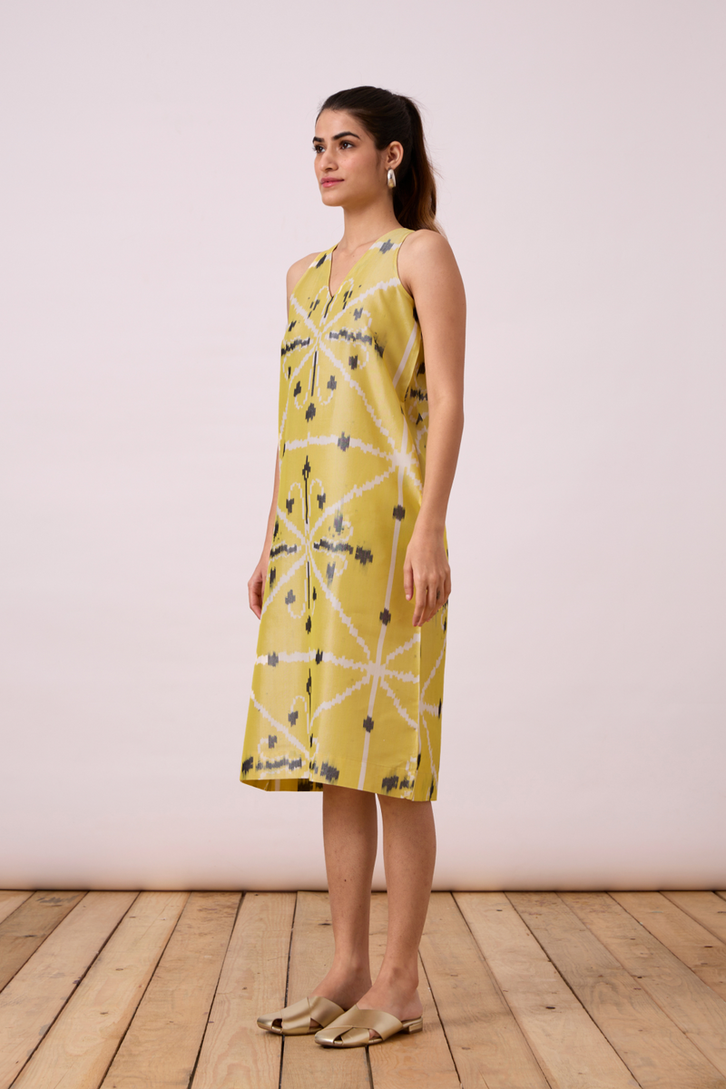 Strand - Yellow Ikat silk Dress by The Summer House for women Worldwide