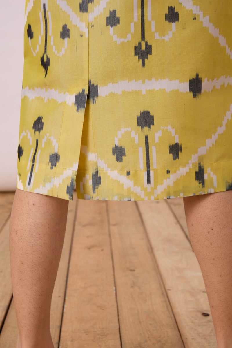 Strand - Yellow Ikat silk Dress by The Summer House for women Worldwide