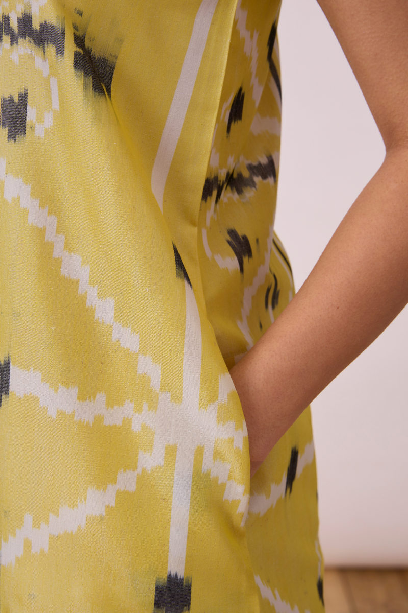 Strand - Yellow Ikat silk Dress by The Summer House for women Worldwide