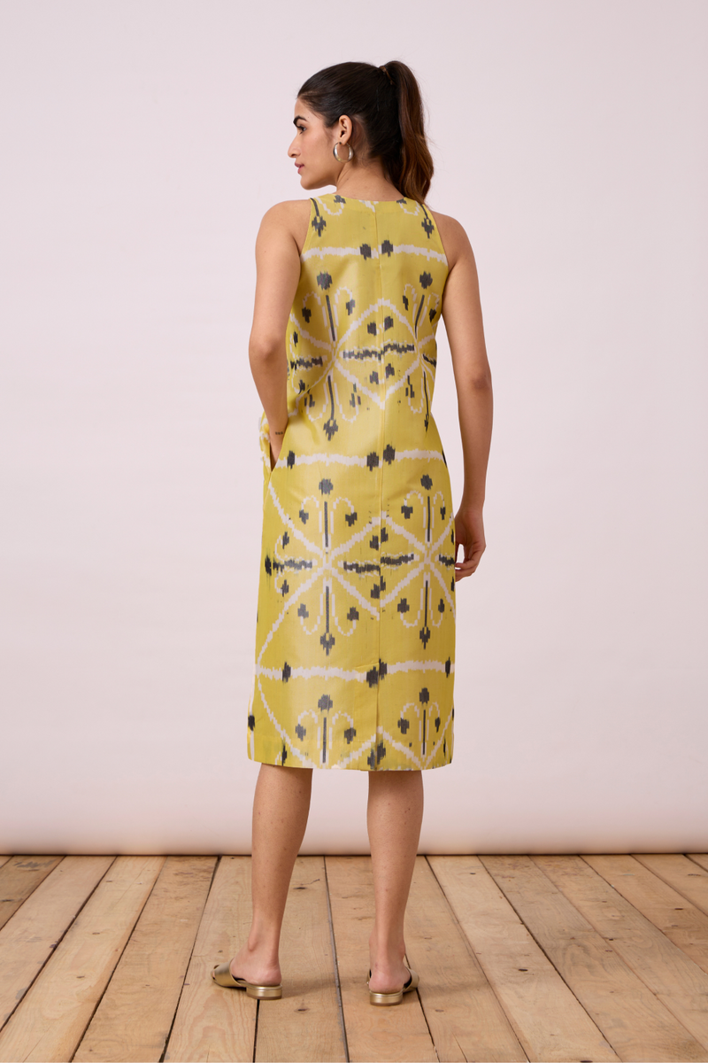 Strand - Yellow Ikat silk Dress by The Summer House for women Worldwide