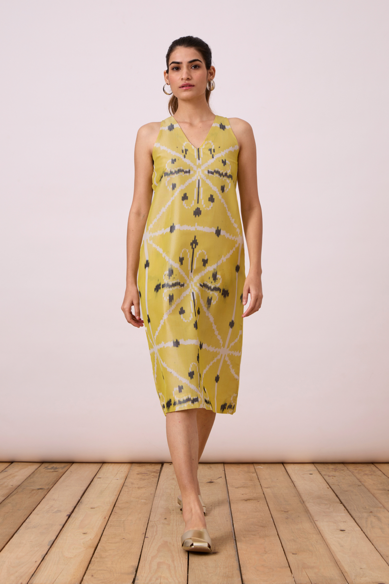 Strand - Yellow Ikat silk Dress by The Summer House for women Worldwide