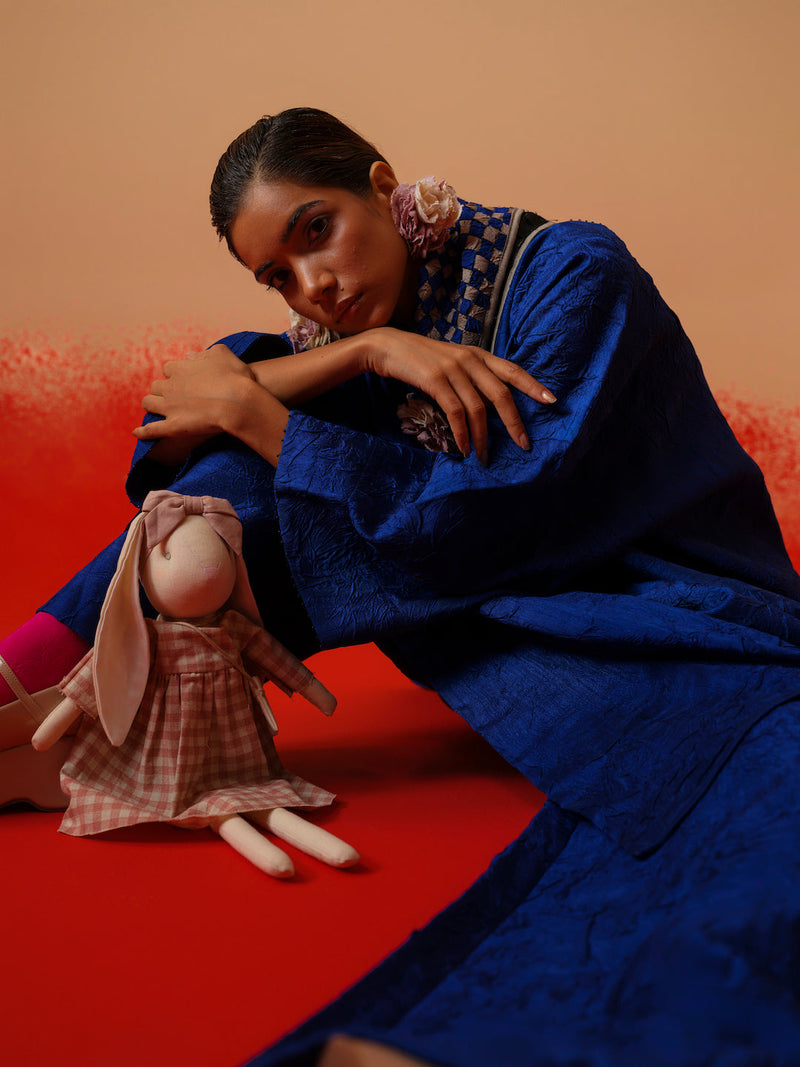 Stream Tunic-Electric Blue mysore silk kaftans and tunics by Stoique in electric blue for women Worldwide