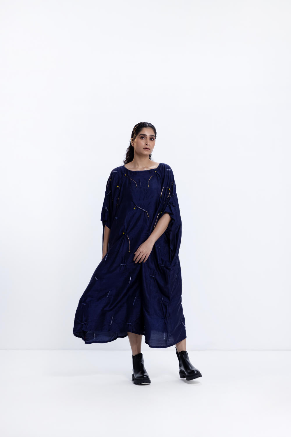 SEA SHELL KAFTAN - NAVY