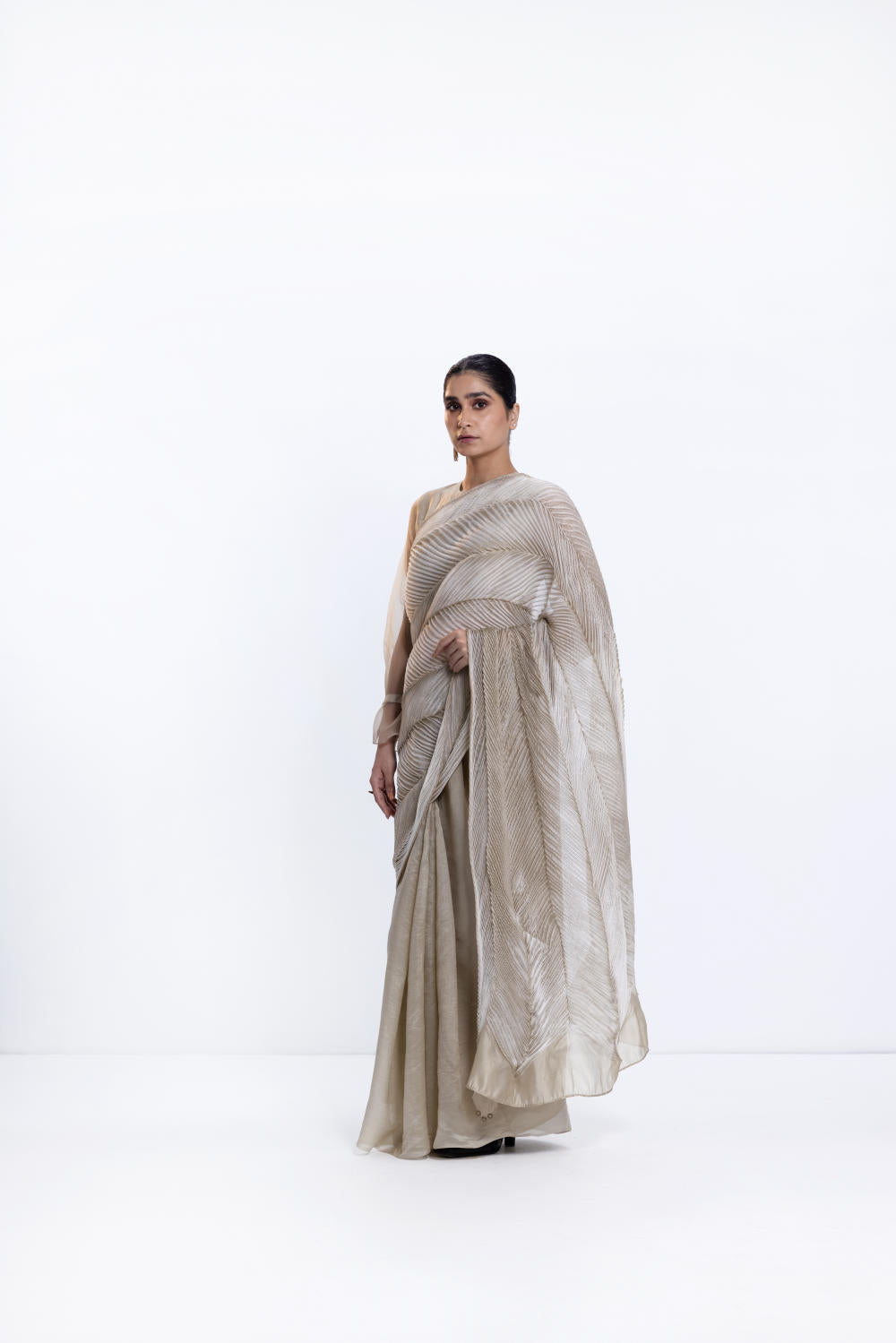 THE SEA SAREE - BEIGE