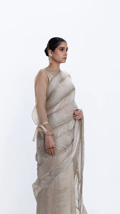 THE SEA SAREE - BEIGE