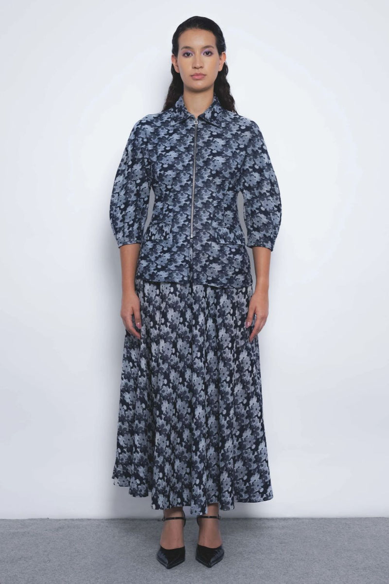 Sumiere Circular Skirt - Indigo mul by Leh Studios in multi color for women Worldwide