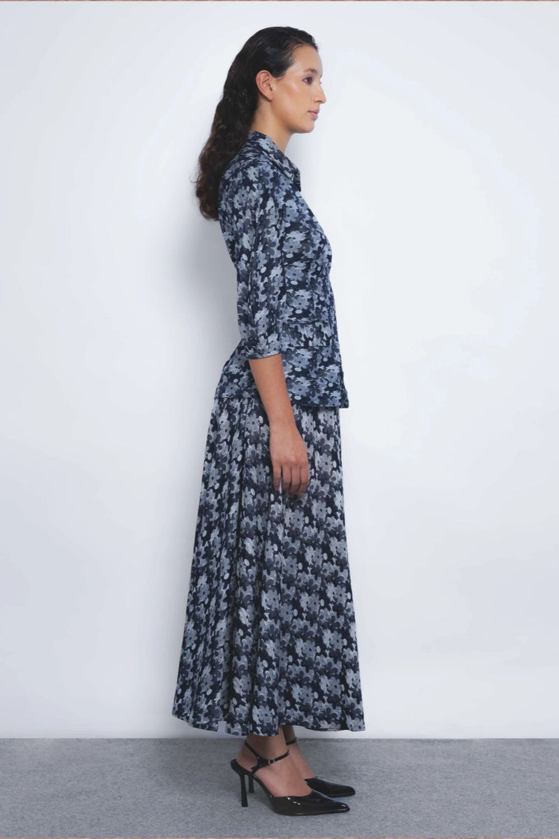 Sumiere Circular Skirt - Indigo mul by Leh Studios in multi color for women Worldwide