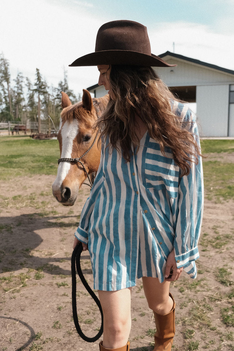 Artist Smock — Summer Blue mul by World of Crow in multi color for women Worldwide