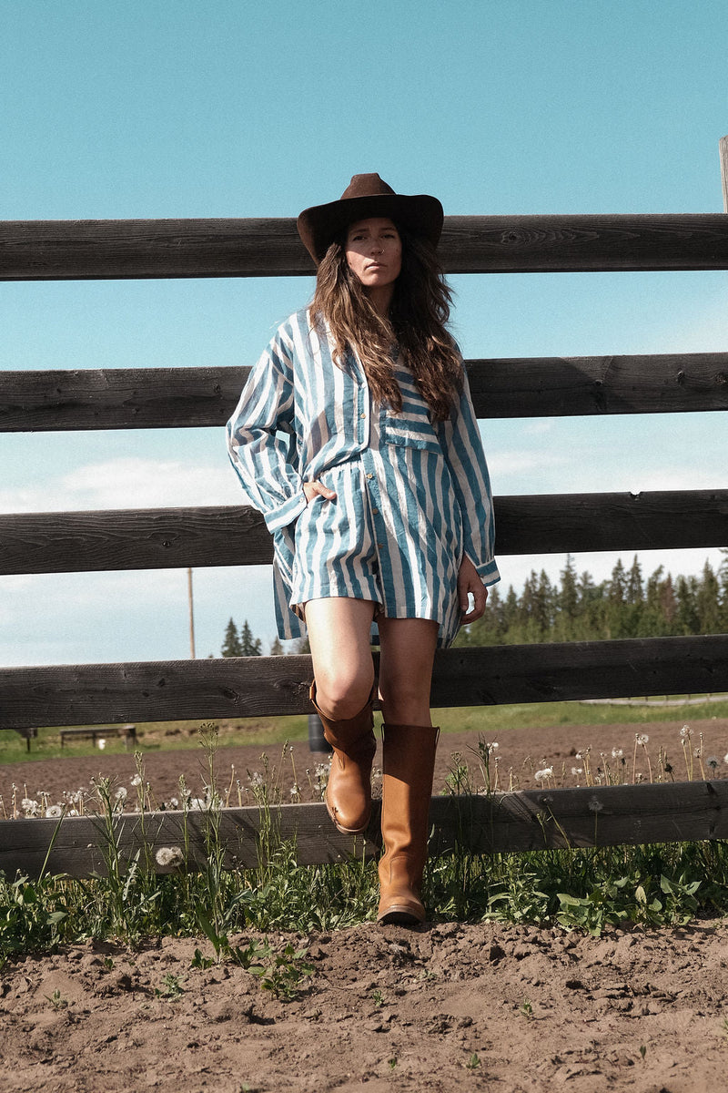 Artist Smock — Summer Blue mul by World of Crow in multi color for women Worldwide