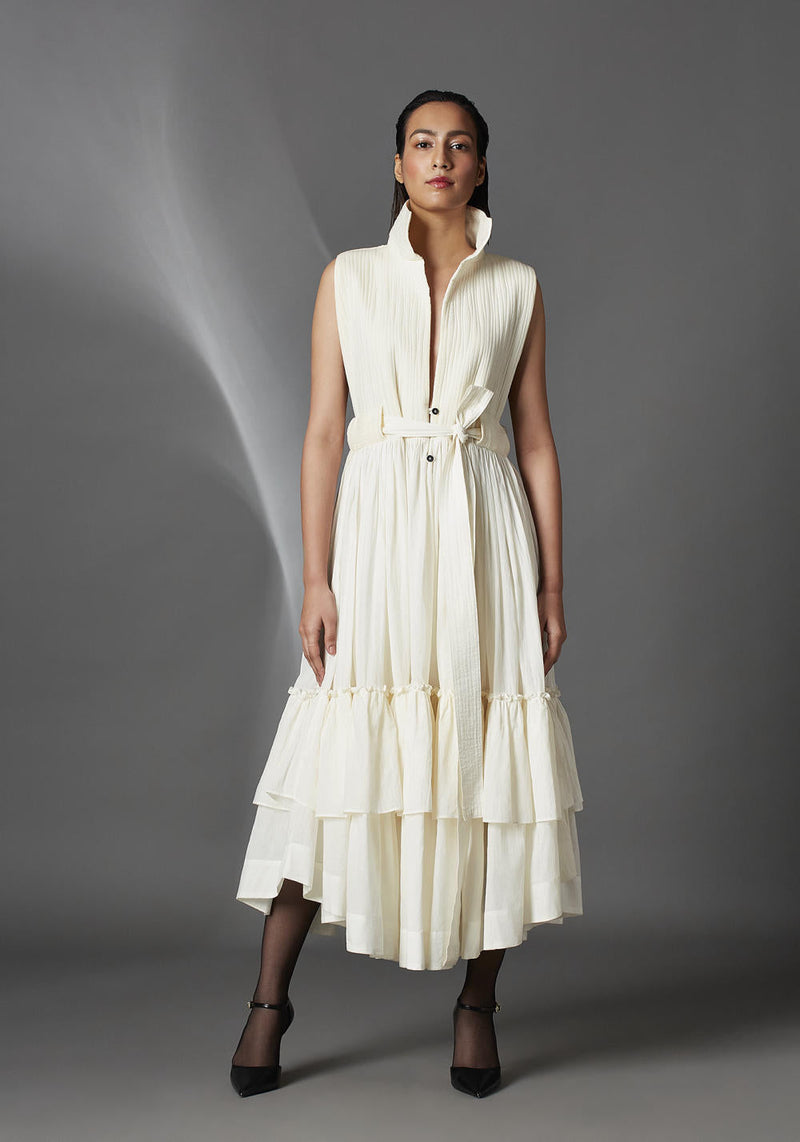 Summer Dress-White cotton by Chola in white color for women Worldwide