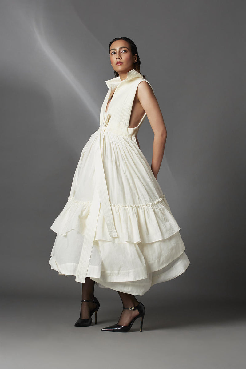 Summer Dress-White cotton by Chola in white color for women Worldwide
